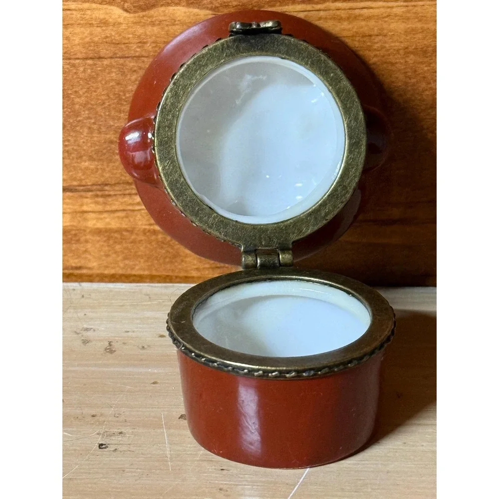 Champagne Trinket Box Mini Ice Bucket Ring Box Hinged Porcelain Keepsake Box